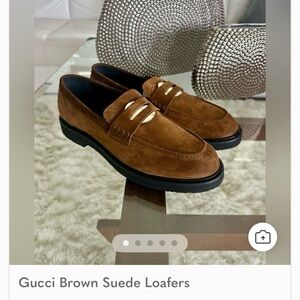 Gucci Tan Suede Loafers  size 11 $120
